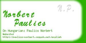 norbert paulics business card